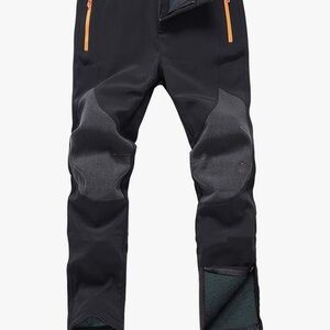 Hiking/skiing Black and Gray Outdoor Pants with Orange Accents